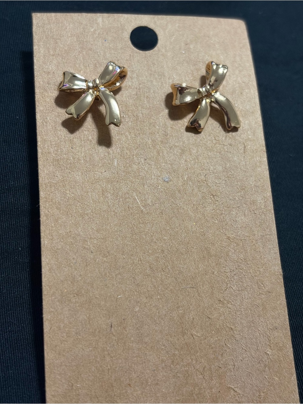 Gold Bow Stud Earrings - Feminine Everyday Accent